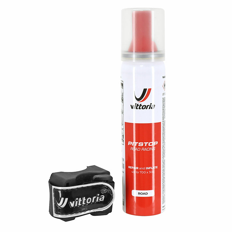 Bombe anti-crevaison Vittoria Pit Stop route raccord direct 75 ml avec clips