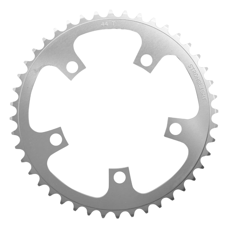 Plateau route Stronglight 5 branches 110 mm type Shimano intérieur argent Dural 10-9 v – 44 dents