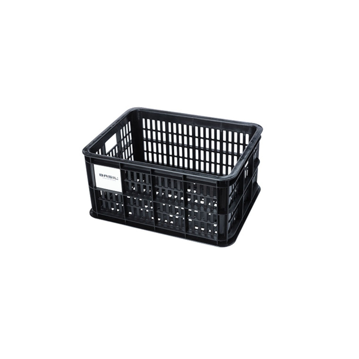 Caisse de vélo en plastique recyclé BASIL – S – 17,5 L / Standard / Noir