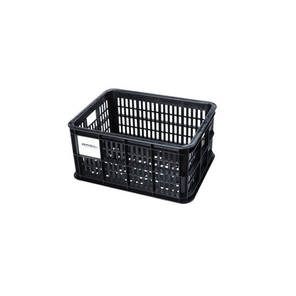 Caisse de vélo en plastique recyclé BASIL – S – 17,5 L / Standard / Noir