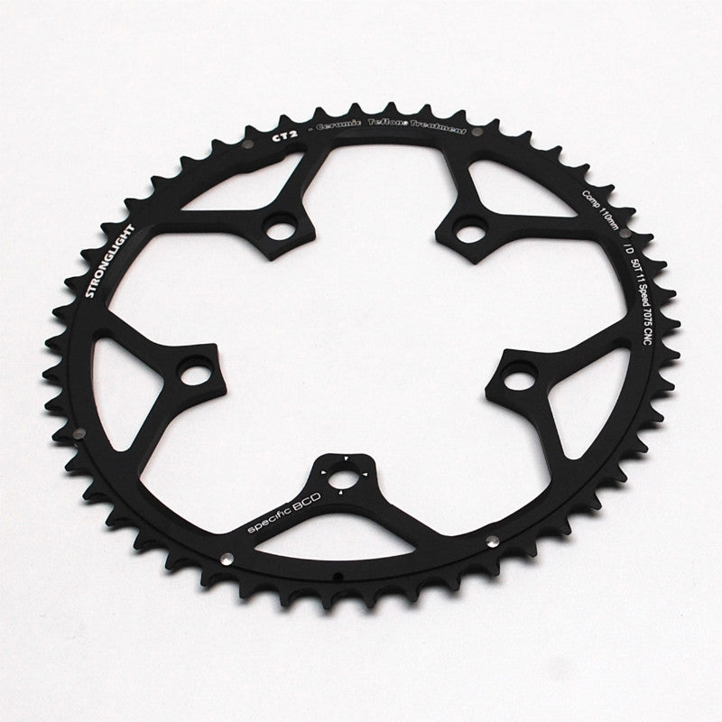 Plateau route Stronglight 5 branches 110 mm Campagnolo Ultra Torque extérieur noir CT2 11 v – 50 dents