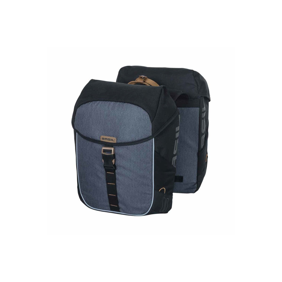 Sacoche double Miles 34 L BASIL – Crochets standard / Noir ardoise