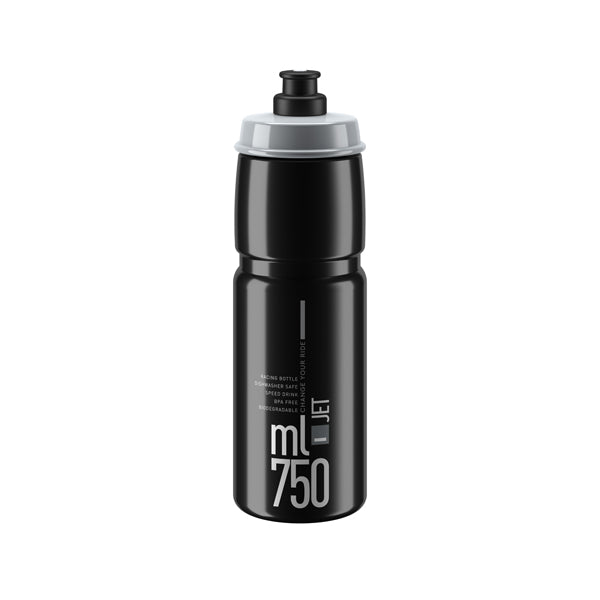 Bidon Elite Jet – Noir logo gris 750 ml