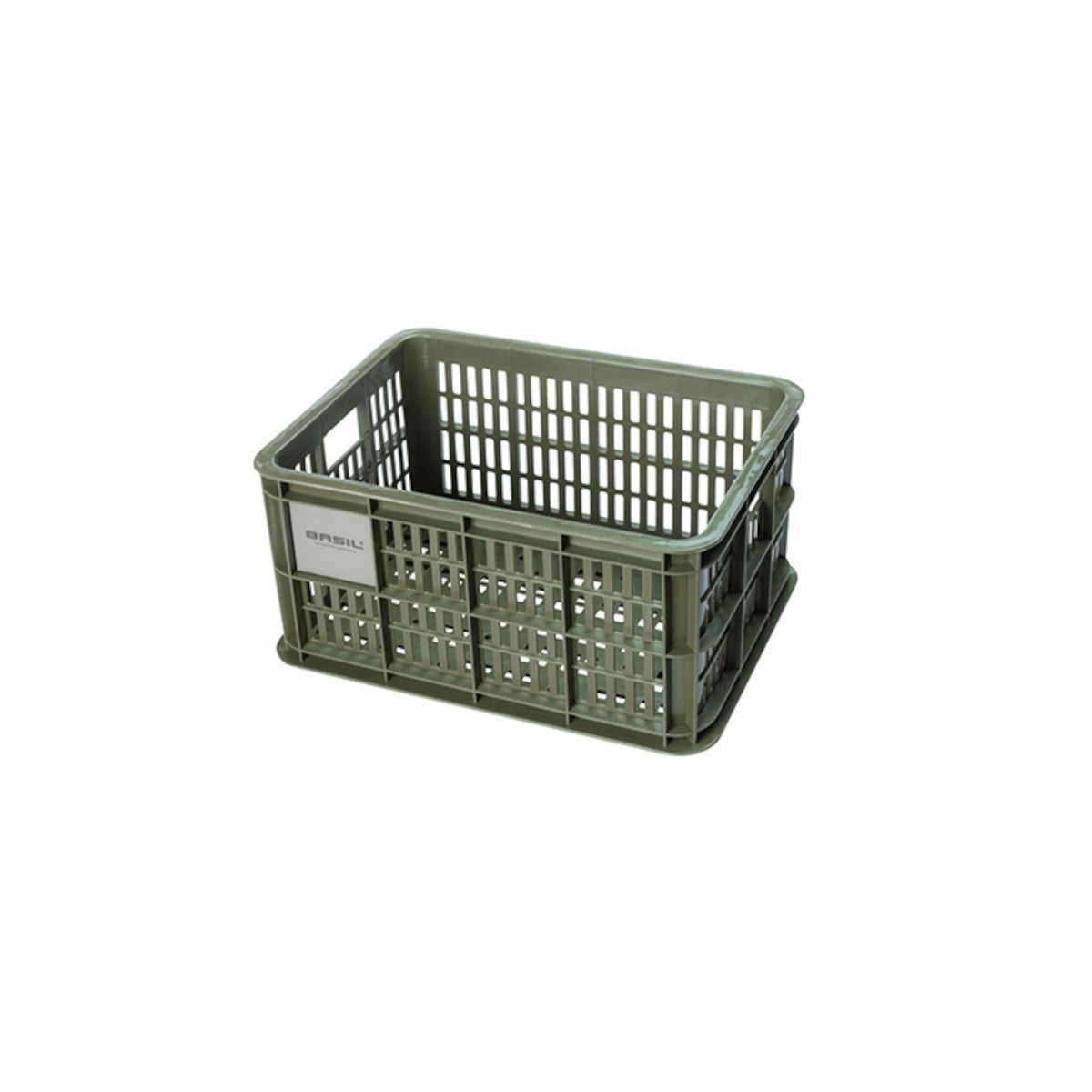 Caisse de vélo en plastique recyclé BASIL – S – 17,5 L / Standard / Vert mousse