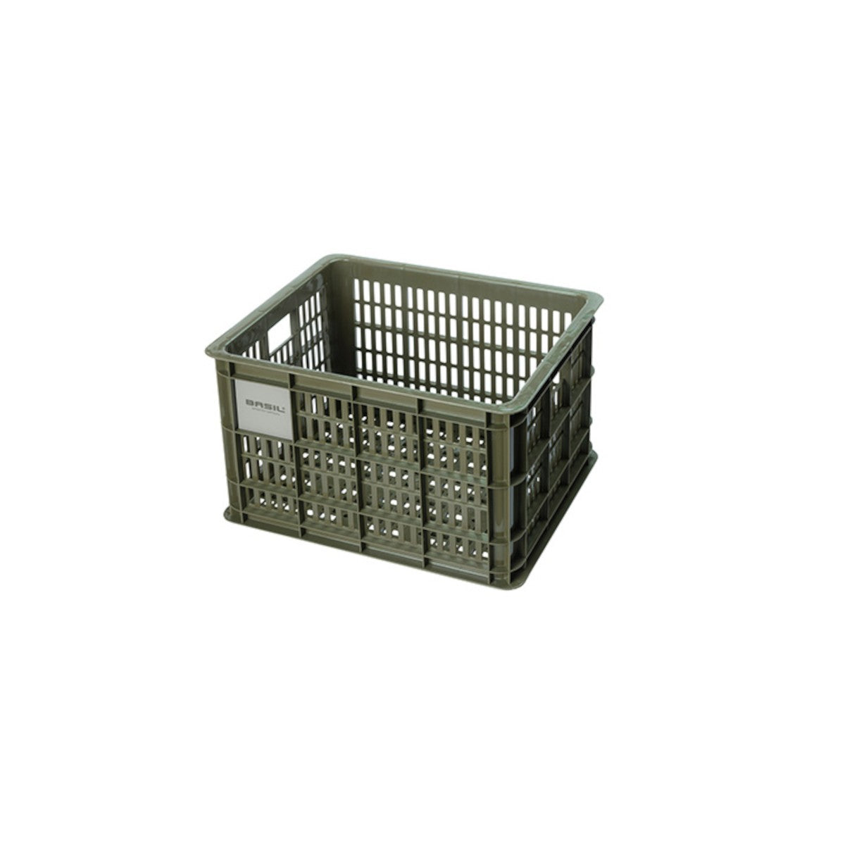 Caisse de vélo en plastique recyclé BASIL – M – 29,5 L / Standard / Vert mousse
