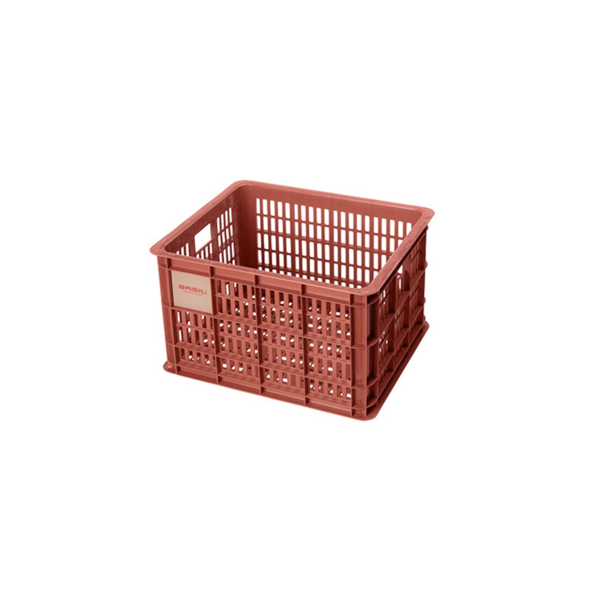 Caisse de vélo en plastique recyclé BASIL – M – 29,5 L / Standard / Rouge terre