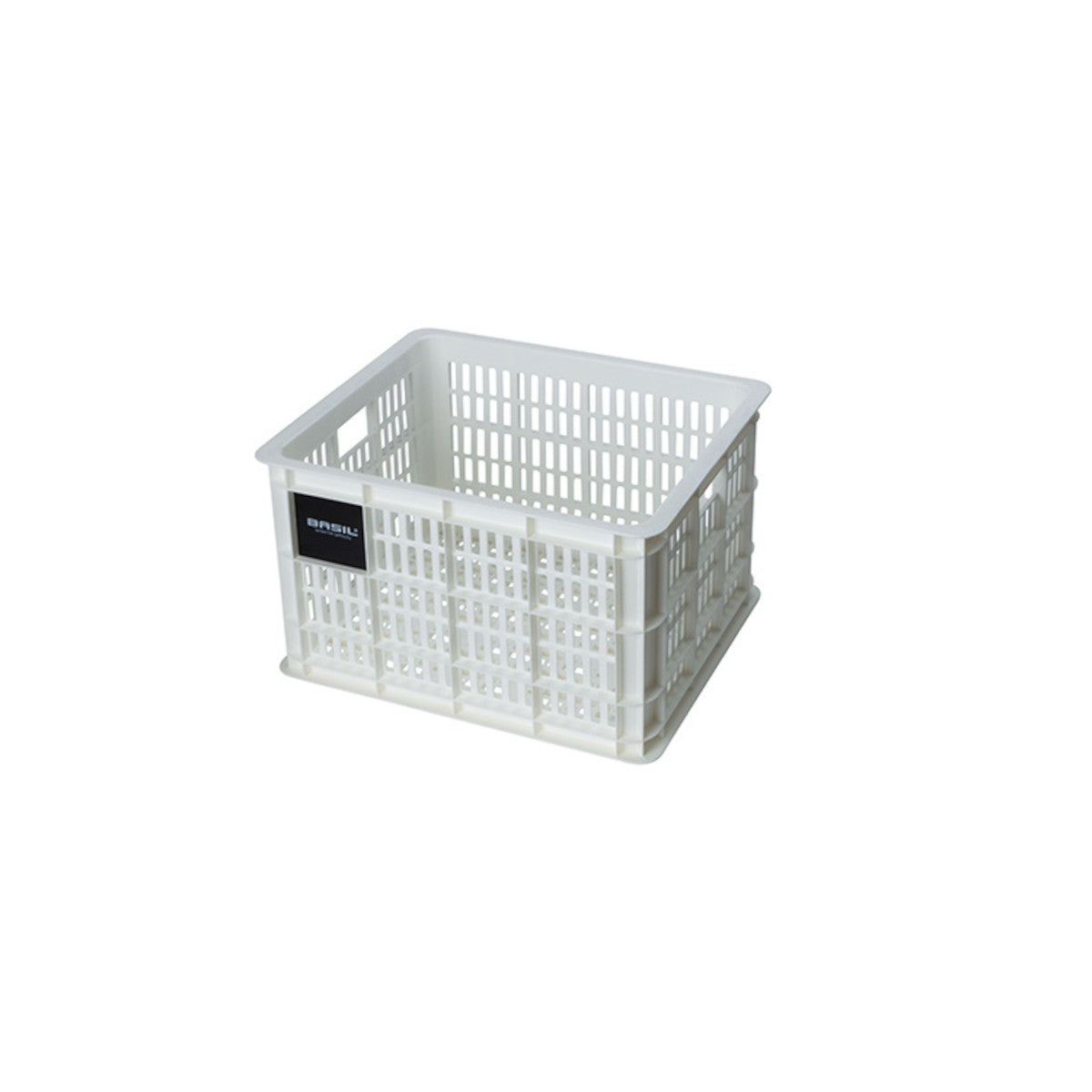 Caisse de vélo en plastique recyclé BASIL – M – 29,5 L / Standard / Blanc