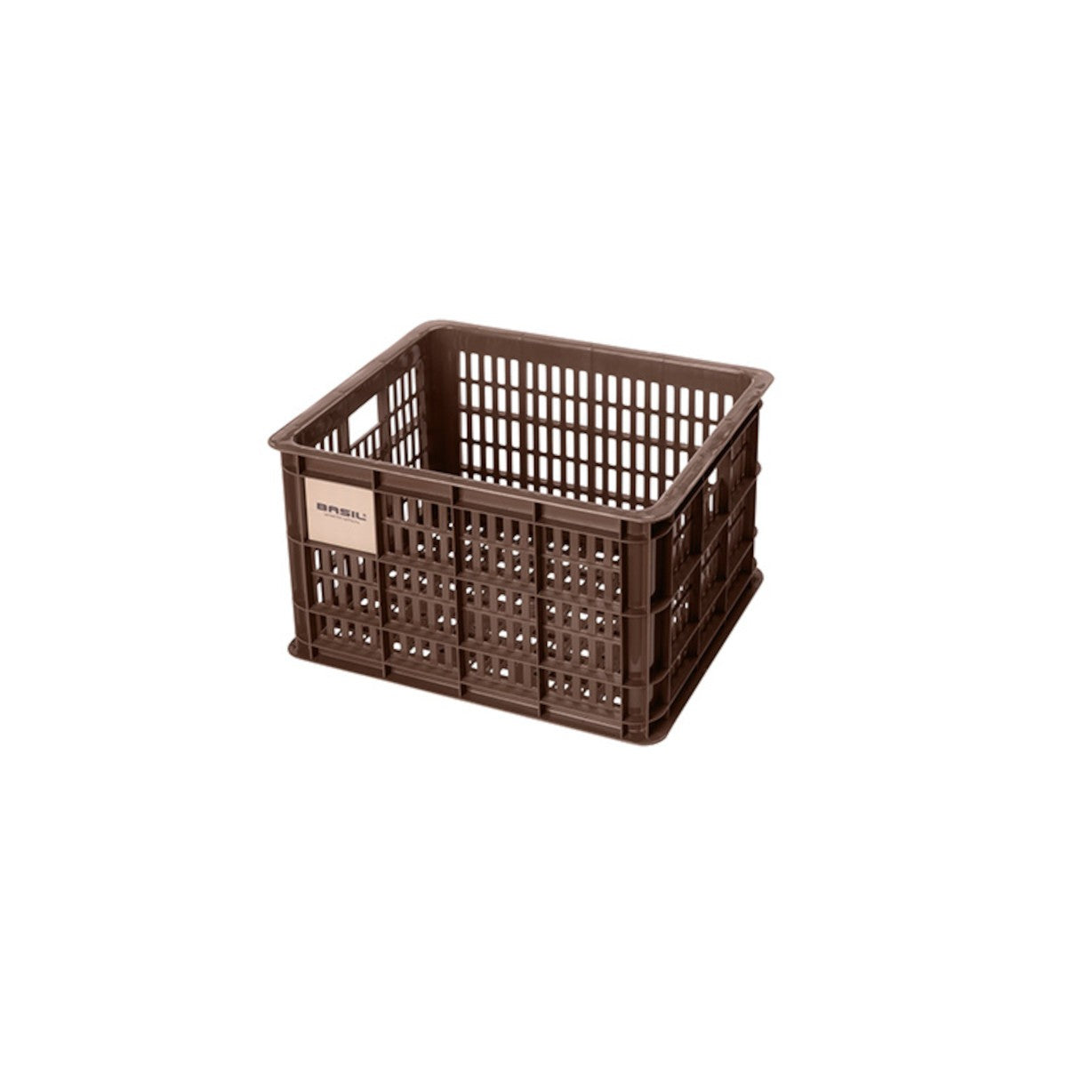 Caisse de vélo en plastique recyclé BASIL – M – 29,5 L / Standard / Marron