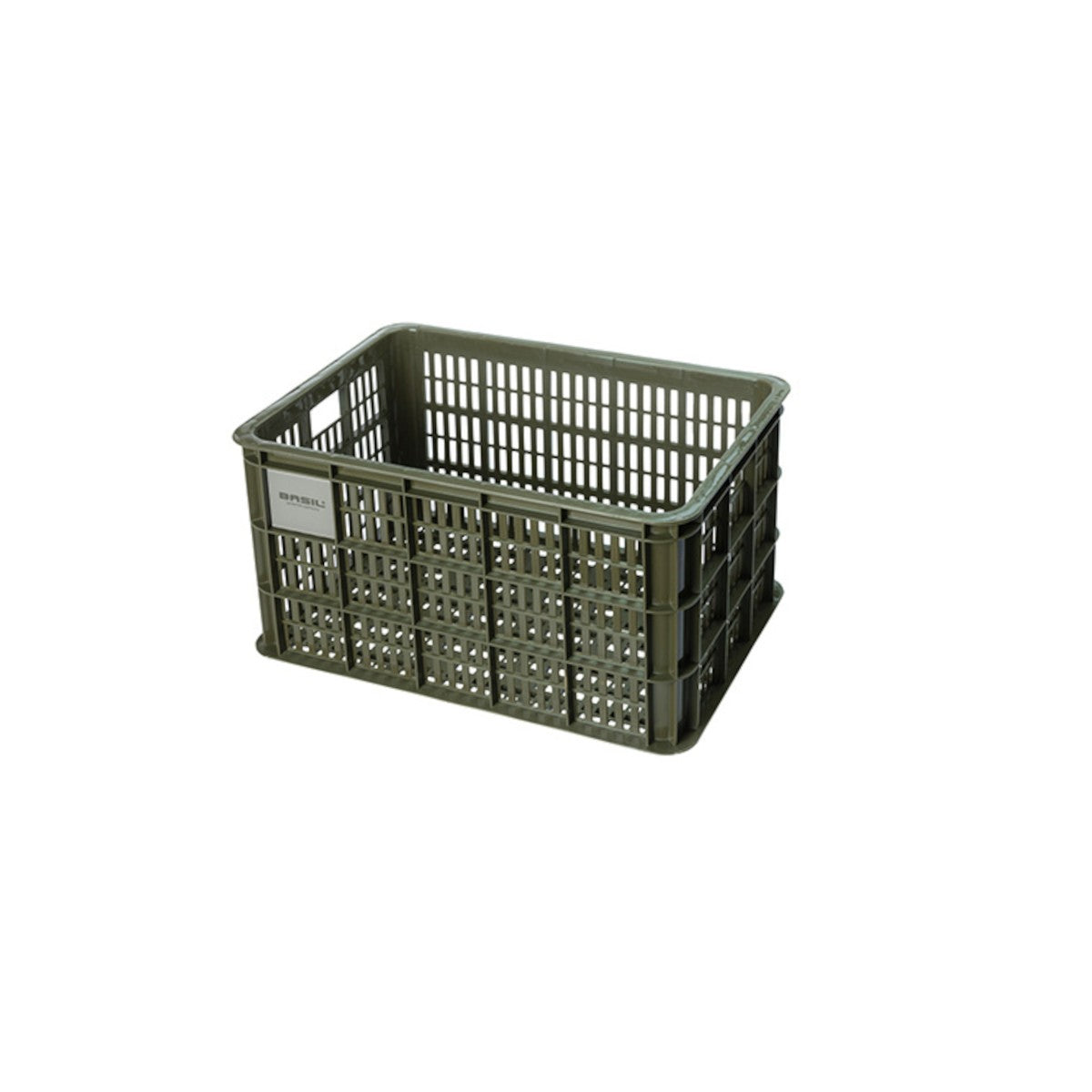 Caisse de vélo en plastique recyclé BASIL – L – 40 L / Standard / Vert mousse