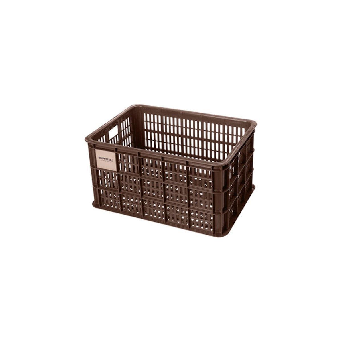 Caisse de vélo en plastique recyclé BASIL – L – 40 L / Standard / Marron