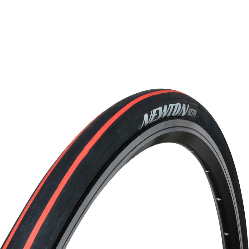 Pneu route Newton E-01 noir tringle souple – 700 x 25 Noir liserets rouges