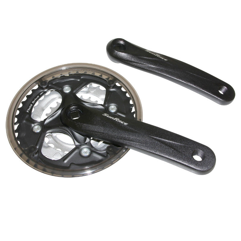 Pédalier VTT Sunrace M5 7-8 vitesses alu noir 170 mm 42-34-24 avec pare-chaîne