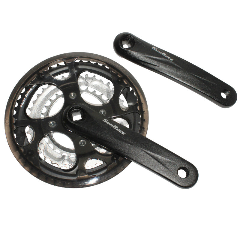 Pédalier VTT Sunrace M3 7-8 vitesses alu noir 170 mm 48-38-28 avec pare-chaîne