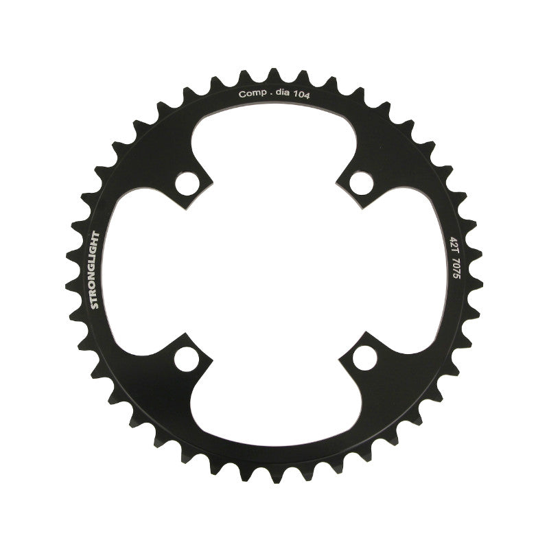 Plateau VTT Stronglight 4 branches 104 mm mono noir 8-9 v ép. 3,5 mm – 42 dents