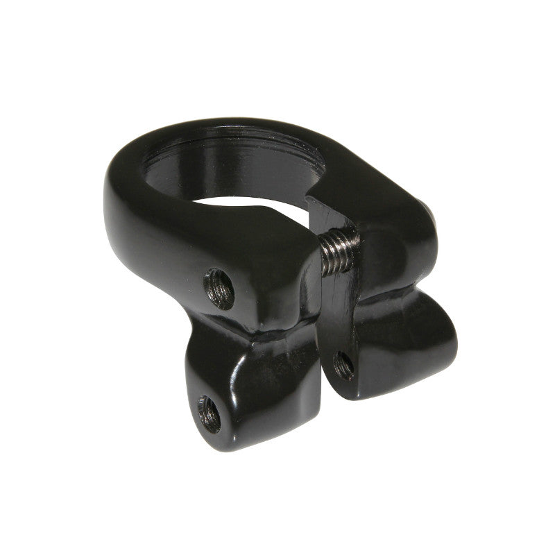 Collier de selle alu noir Ø 28,6 mm avec fixation porte-bagages