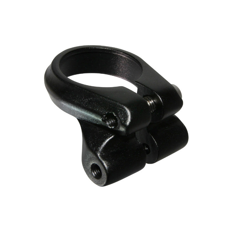 Collier de selle alu noir Ø 31,8 mm avec fixation porte-bagages