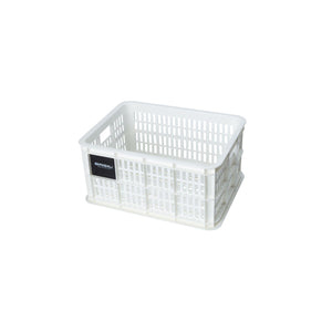 Caisse de vélo en plastique recyclé BASIL – S – 17,5 L / Standard / Blanc
