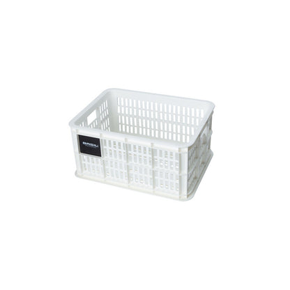 Caisse de vélo en plastique recyclé BASIL – S – 17,5 L / Standard / Blanc
