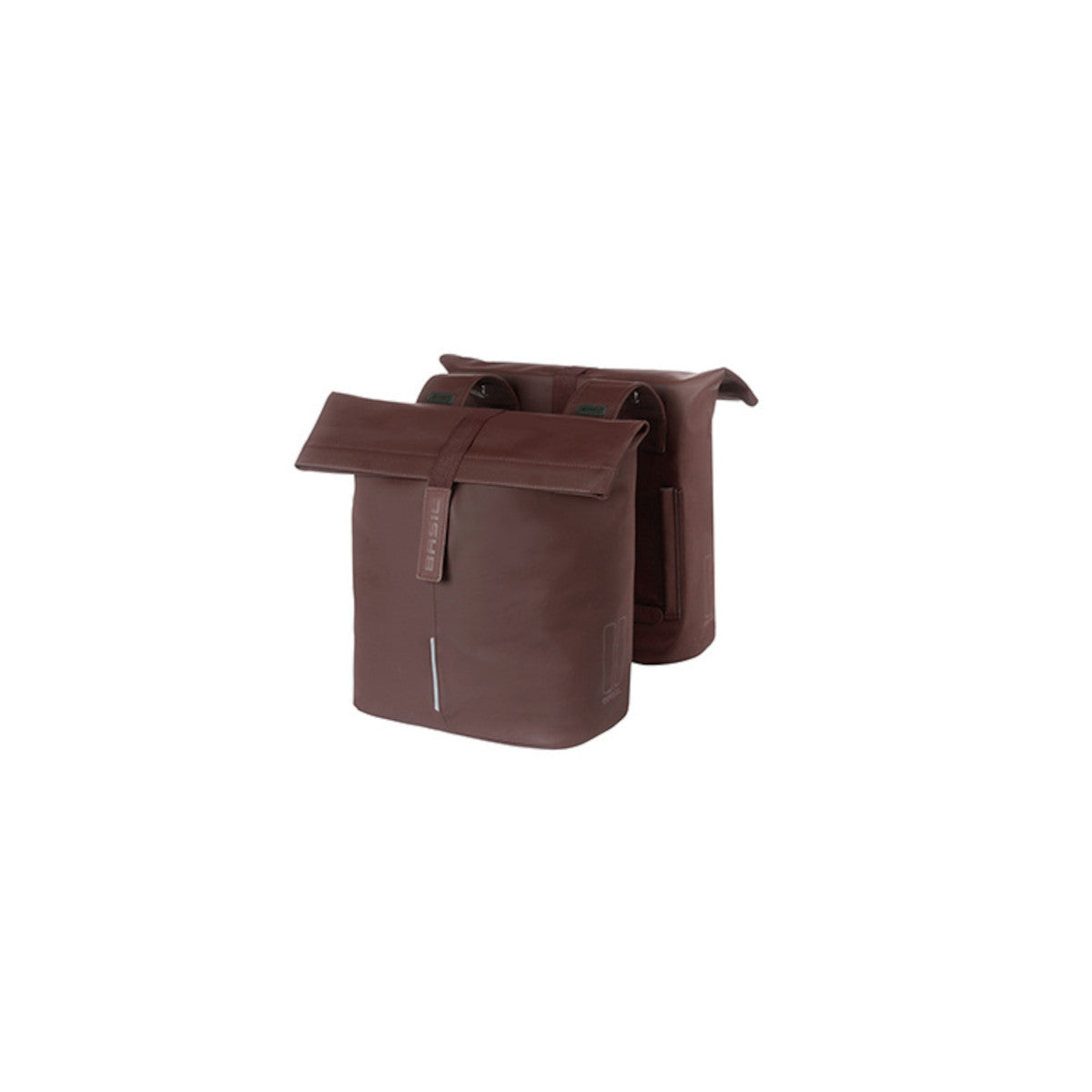 Sacoche double City BASIL – 28-32 L / Crochets standard / Brun torréfié