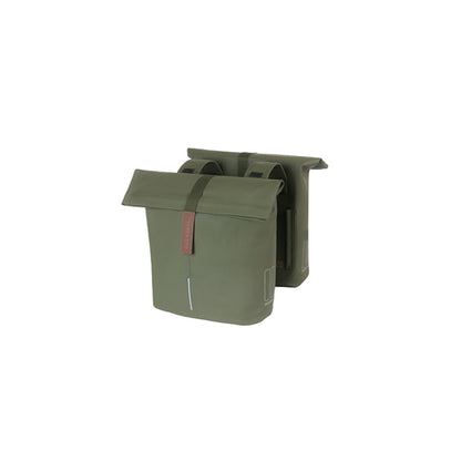 Sacoche double City BASIL – 28-32 L / Crochets standard / Vert mousse