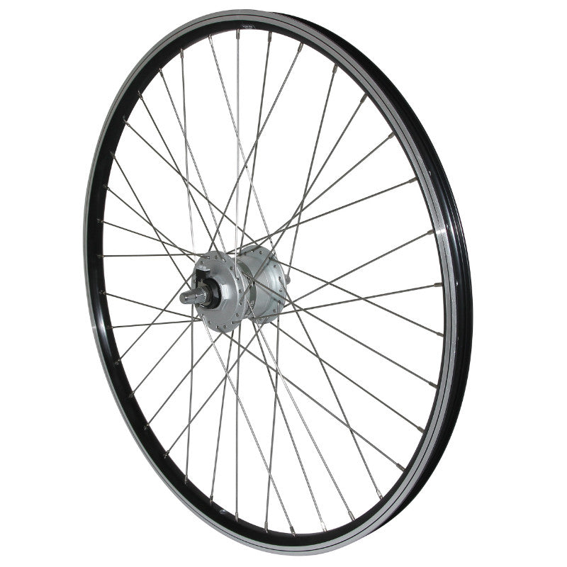 Roue avant VTT 26" ER10 noire moyeu dynamo Shimano 2,4 W