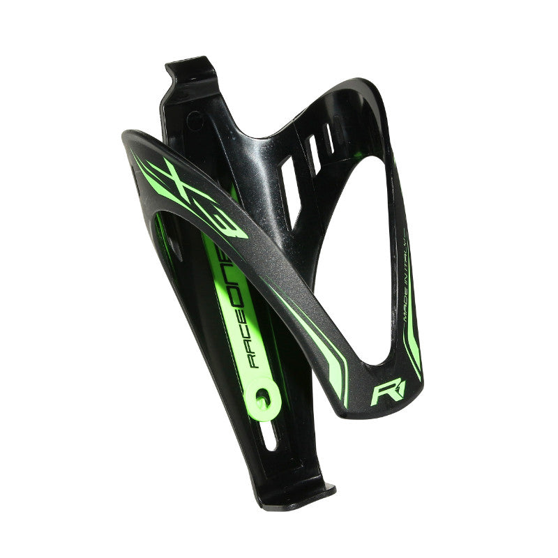 Porte-bidon Race One X3 Race noir mat déco vert fluo
