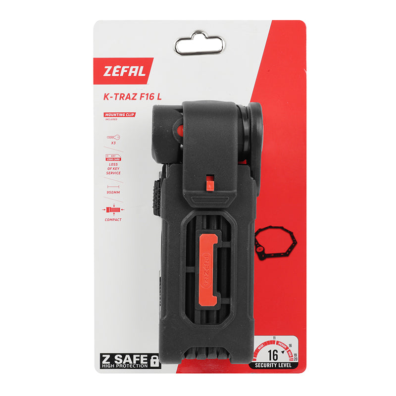 Antivol pliant à clé Zefal K-Traz F16L 95 cm noir – FUB 1 étoile – vue 7