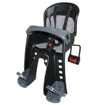 Siège enfant avant Polisport Bilby Junior sur cadre noir 9-15 kg