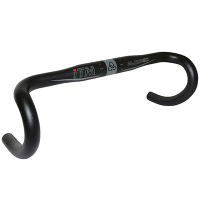 Cintre route ITM Alcor alu noir mat 31,8 mm déco grise – 46 cm