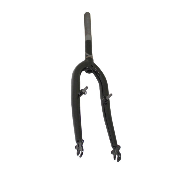 Fourche VTT 20" rigide acier noir avec tasseaux pivot fileté 1"