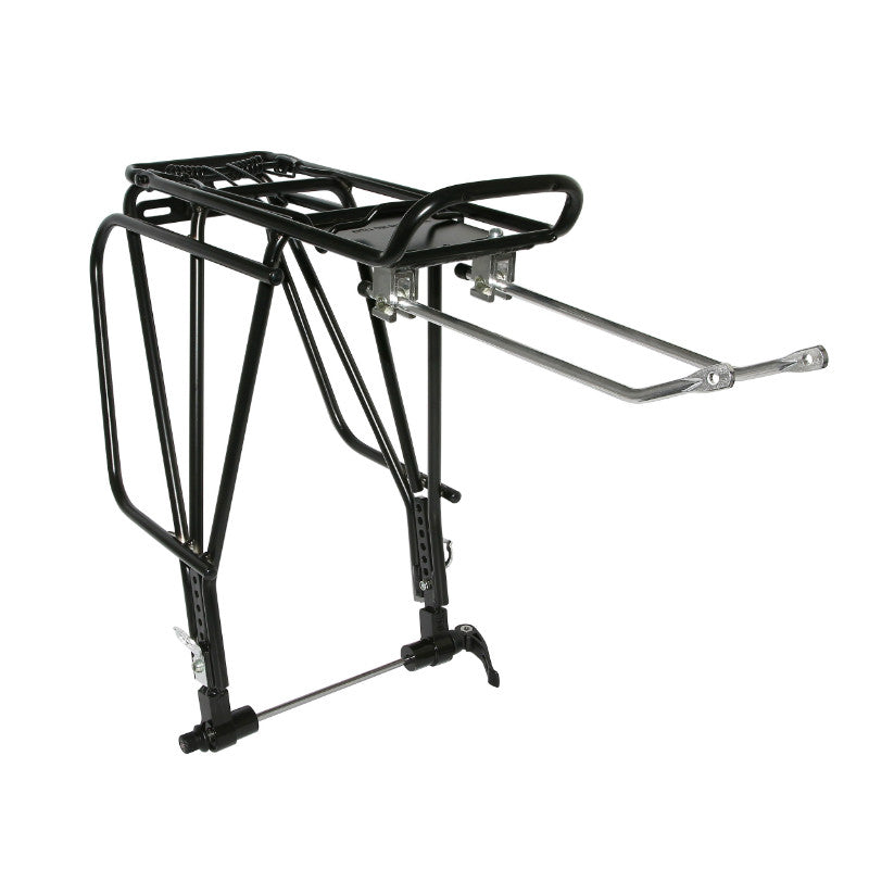 Porte-bagages arrière P2R alu noir 26" à 29" fixation moyeu, compatible disque