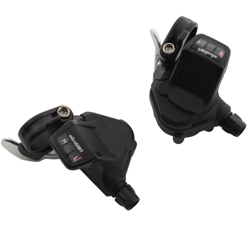 Manettes P2R cintre plat 9 vitesses compatibles Shimano (paire)