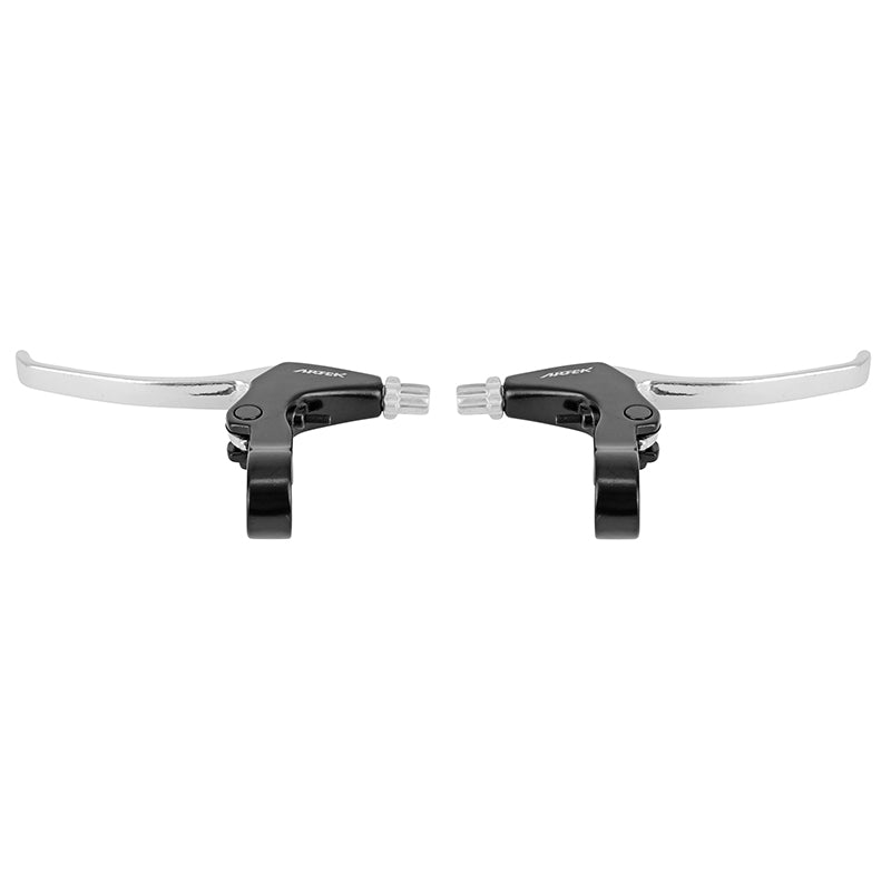 Leviers de frein VTT-VTC V-Brake Newton 4 doigts alu argent-noir (paire) – vue 2