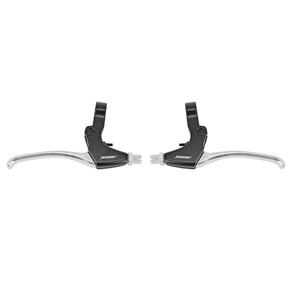Leviers de frein VTT-VTC V-Brake Newton 4 doigts alu argent-noir (paire)