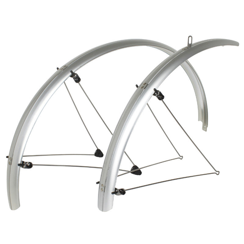 Garde-boue city-VTC 28" Stronglight Tour 54 mm à tringles (paire) – Argent