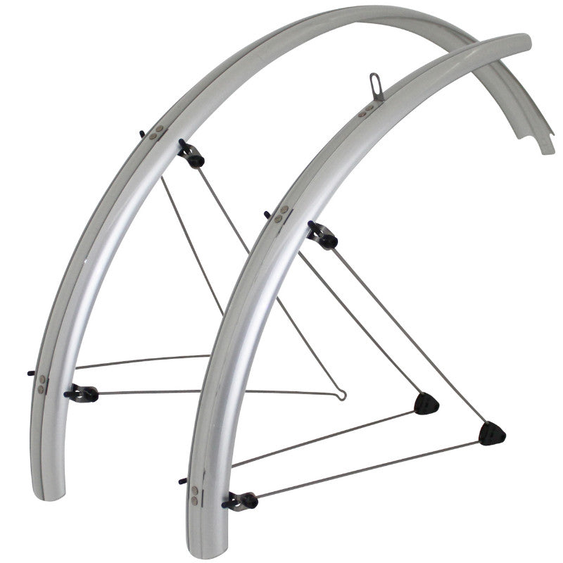 Garde-boue VTT 26" Stronglight Country à tringles (paire) – 54 mm argent