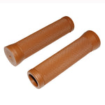 Poignées city vintage Newton caoutchouc marron 120 mm (paire)