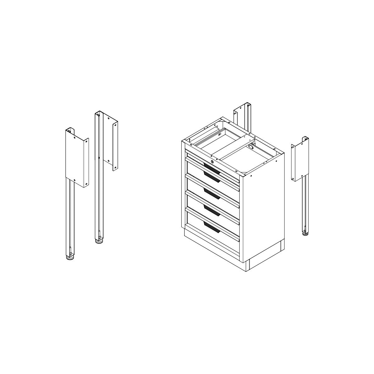 Pieds d'extension pour plan de travail profond Park Tool