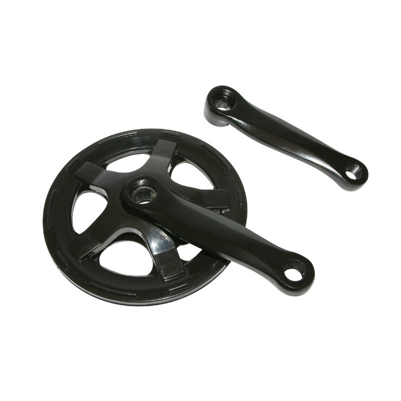Pédalier VTT P2R 5-6 vitesses acier noir 127 mm 36 dents avec protège-chaîne