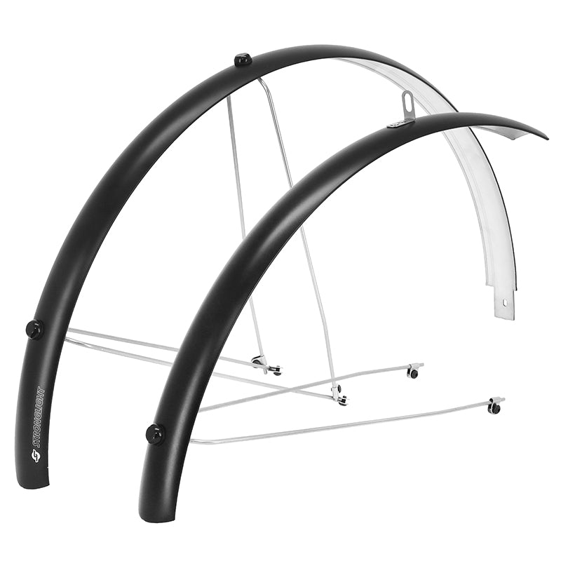 Garde-boue city-VTC 28" Stronglight alu R'Light à tringles (paire) – 41 mm noir mat