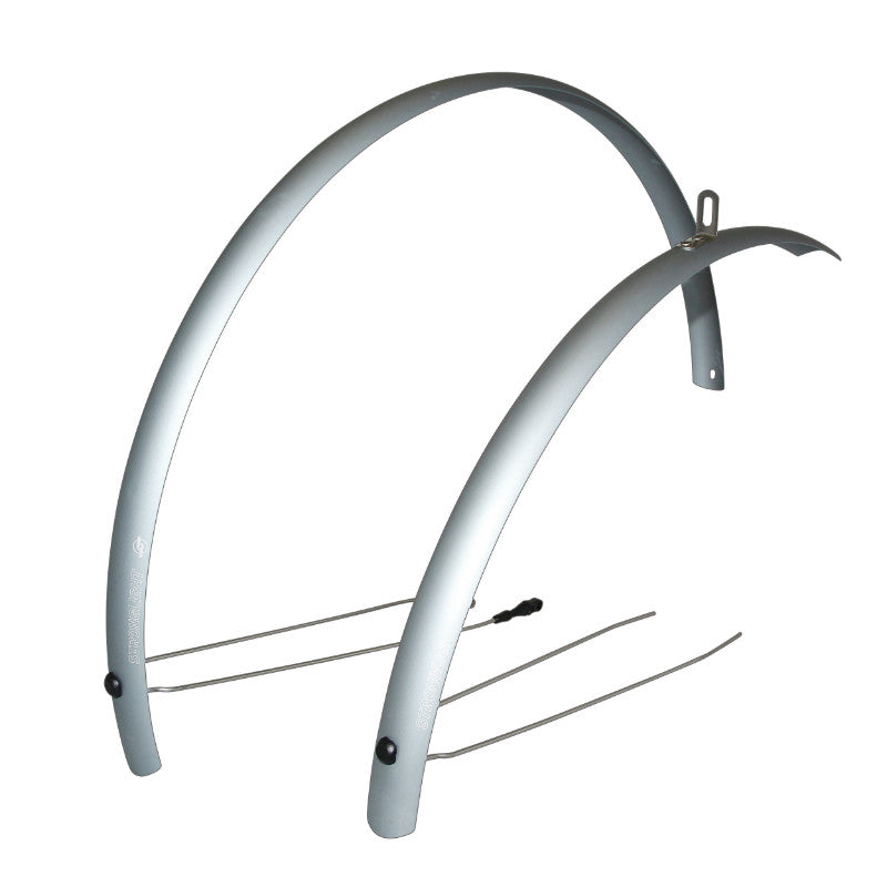 Garde-boue city-VTC 28" Stronglight alu R'Light à tringles (paire) – 41 mm gris mat