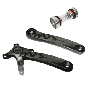 Manivelles VTT Sunrace MX 11-12 v alu noir 175 mm axe intégré pour mono 96 mm