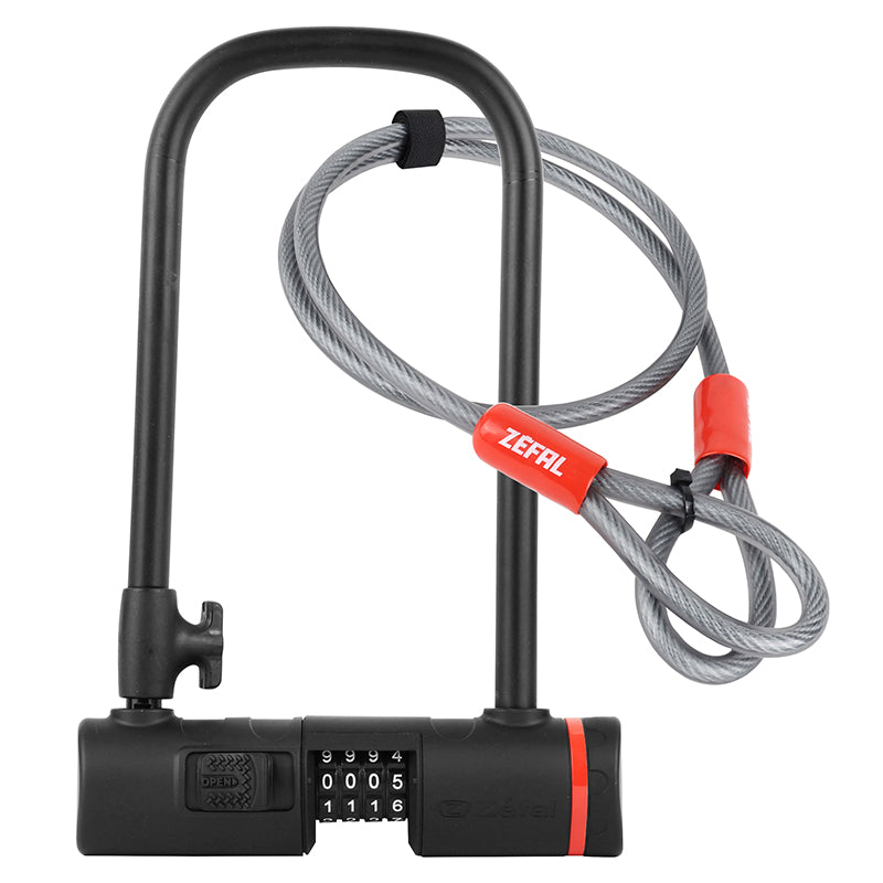 Antivol U Zefal K-Traz U13 Ø 13 mm avec support – 115 x 230 mm à code avec câble