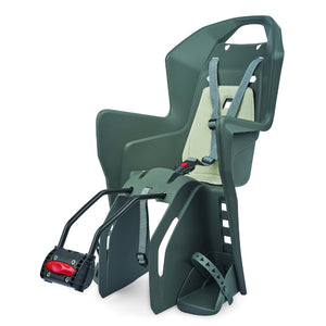 Siège enfant arrière Polisport Koolah sur cadre gris coussin crème 9-22 kg