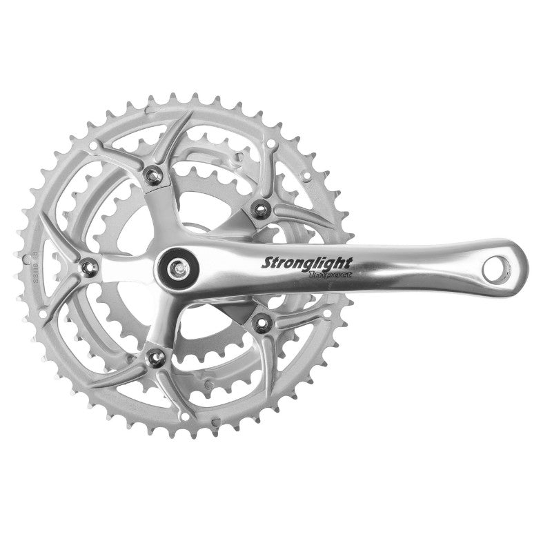 Pédalier route Stronglight Impact 9-10 v argent axe carré – 175 mm 52-42-30