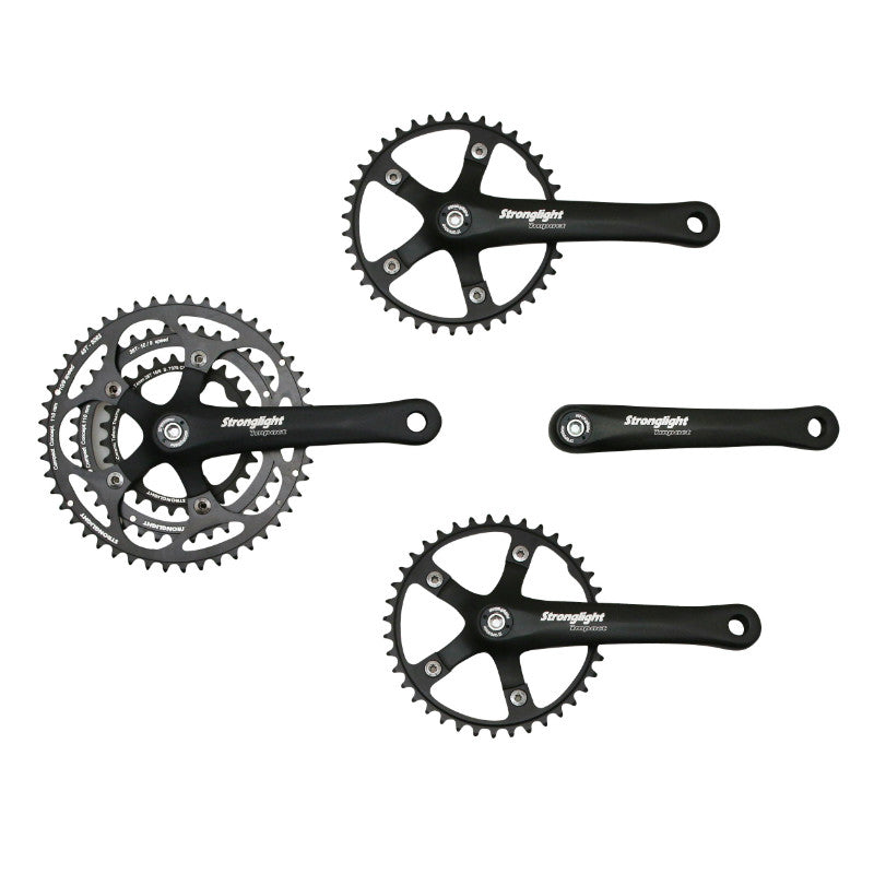 Pédalier tandem Stronglight Impact 9-10 v 170 mm avant et arrière – Noir 48-38-28