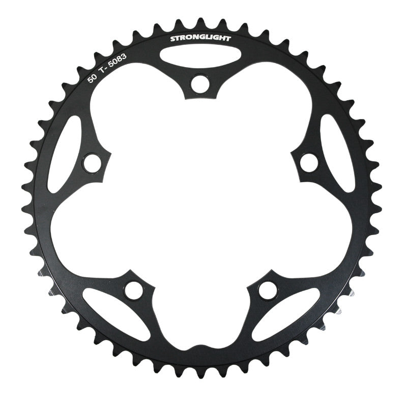 Plateau route Stronglight 5 branches 130 mm type Shimano noir Dural 8-9 v – 50 dents