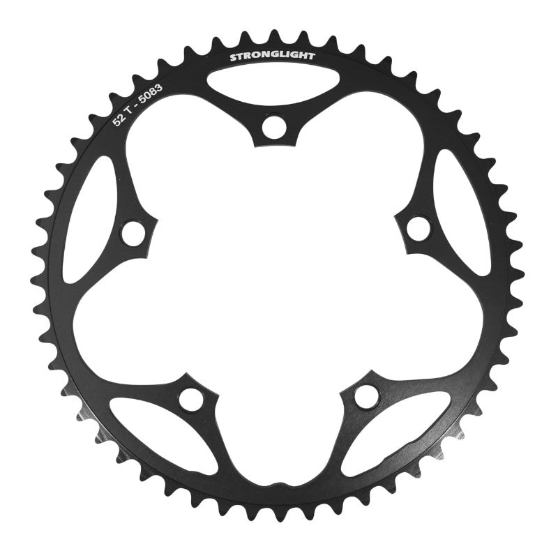 Plateau route Stronglight 5 branches 130 mm type Shimano noir Dural 8-9 v – 52 dents