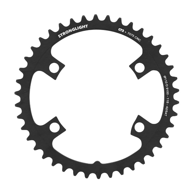Plateau route Stronglight 4 branches 110 mm pour Shimano Dura-Ace 9100 intérieur noir CT2 11 v – 42 dents