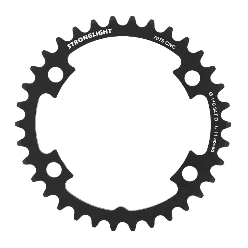 Plateau route Stronglight 4 branches 110 mm pour Shimano Ultegra 6800 intérieur noir 11 v – 34 dents